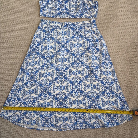 Joie Mosaic Print Crop Top and Midi Skirt Set, NWT Women's XL, Santorini Blue - Picture 9 of 16